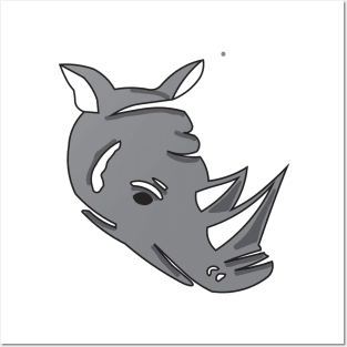 rhinoceros head Posters and Art